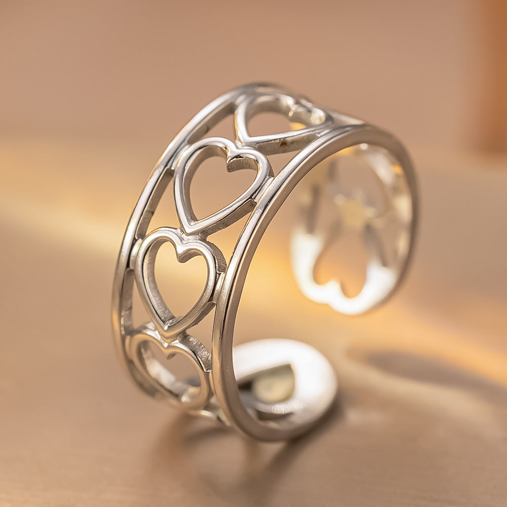 Stainless Steel Adjustable Open Ring For Women