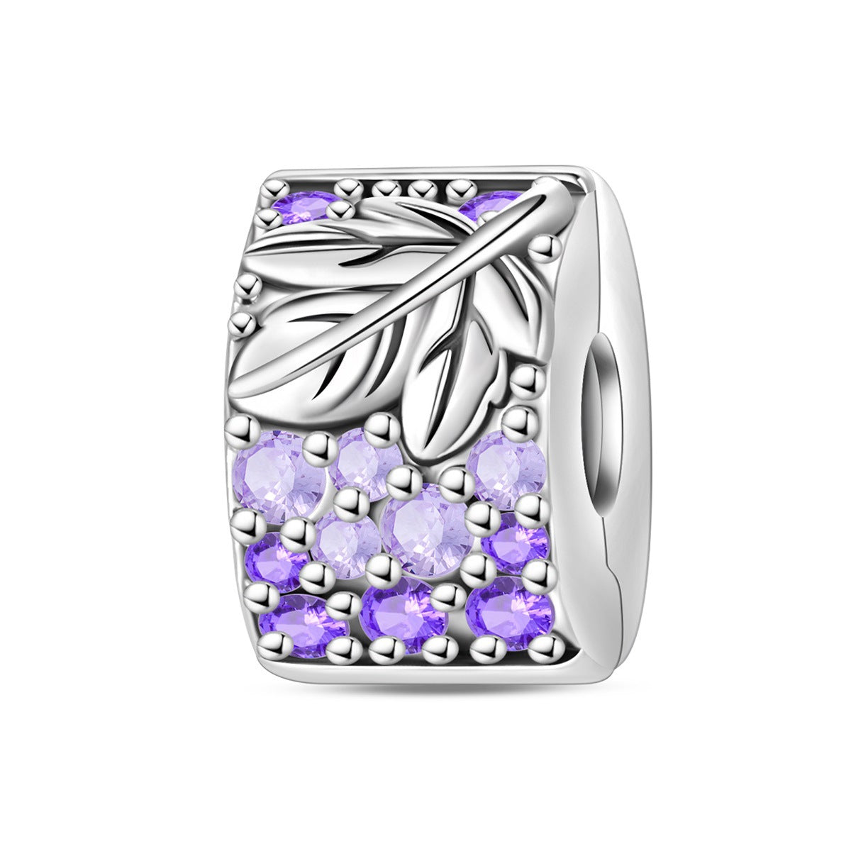 Silver-plated Colorful Zircon Accent Bead DIY Bracelet Charm