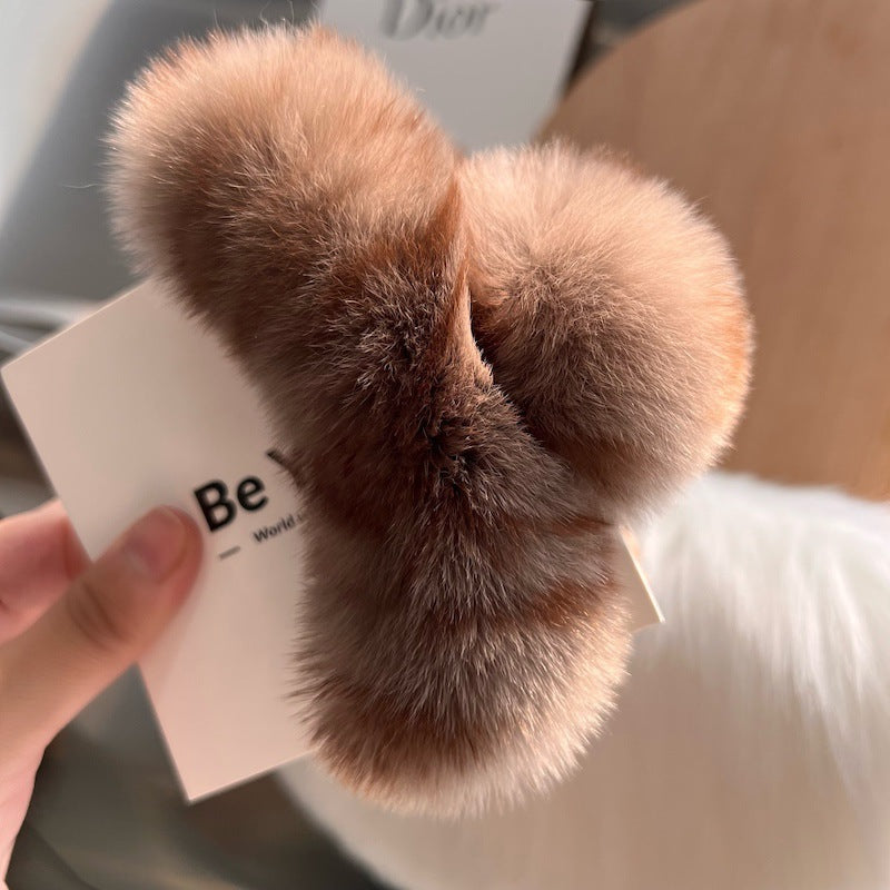 Korea Real Otter Hair Hair Clip Female