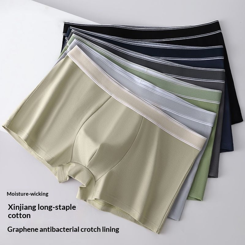 Mens Cotton Boxer Briefs, Simple And Elegant, With Graphene Antibacterial Properties