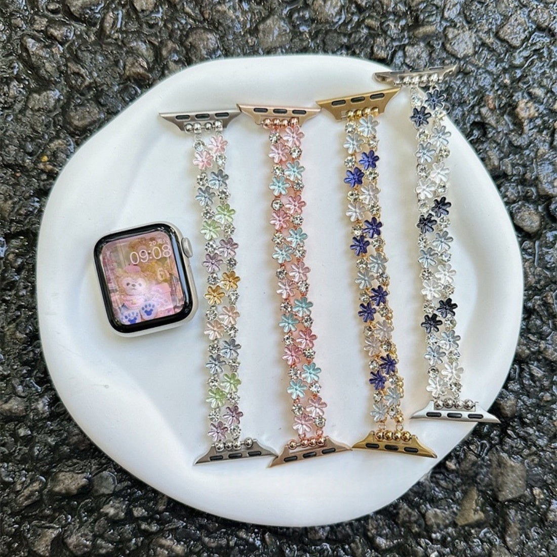 Creative And Versatile Daisy-flower Elastic Single-loop Watch Strap