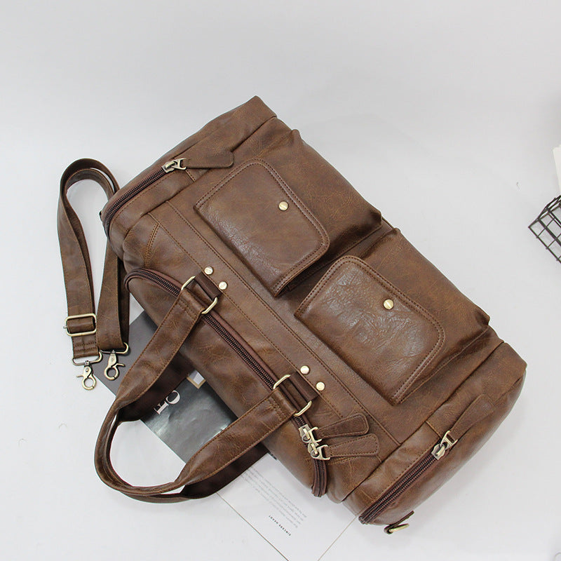 Mens Large-Capacity Vintage Duffel Gym Bag