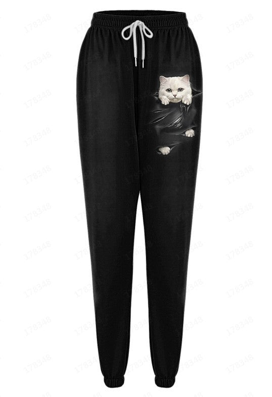 European American 3D Digital Printing Loose Couple Pants