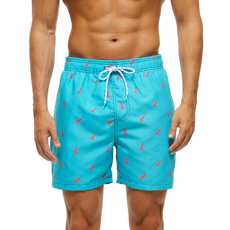 Mens Fashionable Sports Beach Shorts With 3D Digital Print, European And American Style
