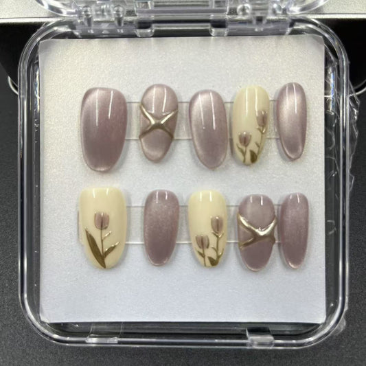 1046- Handmade press on nails fake nails removable