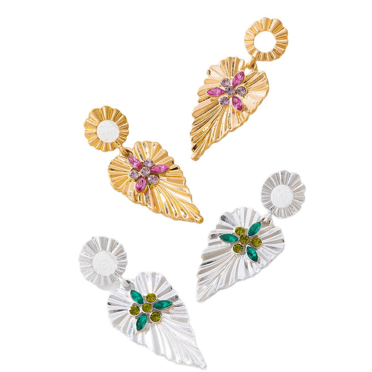 Wholesale Floral Linked Drop Earrings, New Arrival Minimalist Earrings For Women, European American Luxury High-End Light Luxury Jewelry
