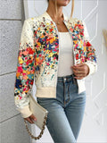 Printed European And American-style Fashionable Zippered Outer Jacket