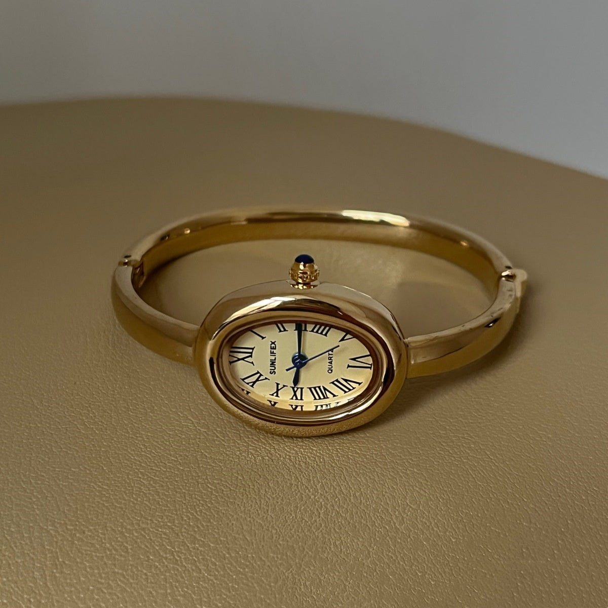 Women's Oval Roman-Numeral Bracelet Watch