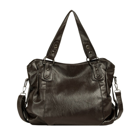 Cross-border Foreign Trade Tote Bag 2025 New Retro Handbag, Korean Version Large Capacity, Fashionable And Simple Single-shoulder Crossbody Bag