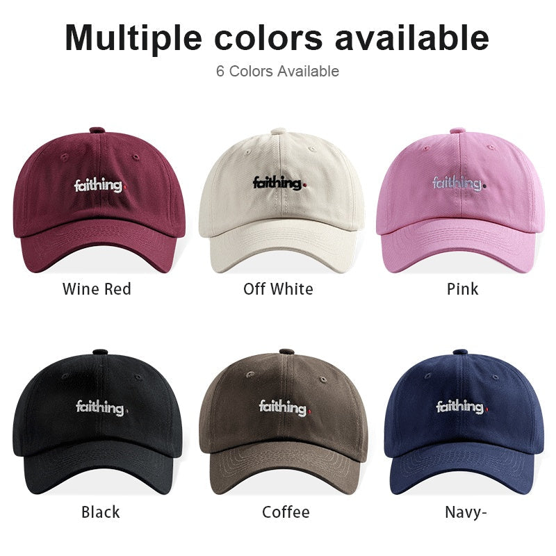 Religious Christian Faithing Letter Embroidery Black Vintage Casual Unisex Baseball Cap