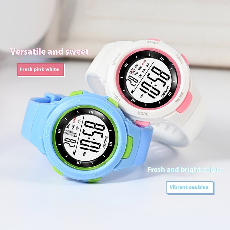 Fashion Pin Buckle Luminous Waterproof PU Strap Student Electronic Watch