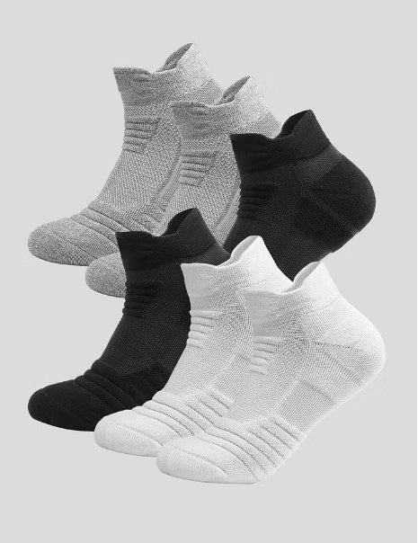 Multicolor Solid Color Cotton Low Socks 6-Pack
