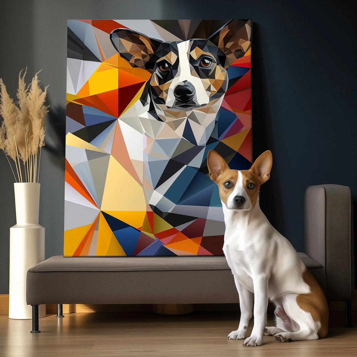 Portrait texturé d'art cubiste-géométrique