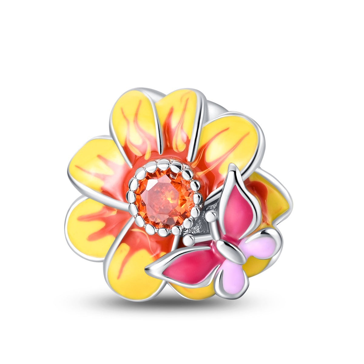 Sunflower-shaped Copper Bead Pendant Bracelet Accessory