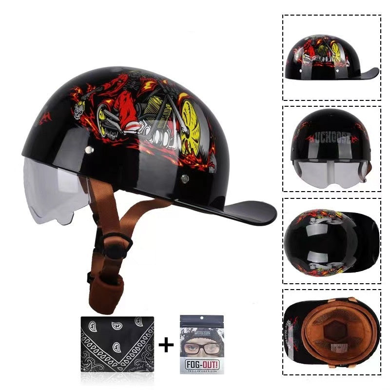 Creative Printed Retro Home Motorcycle Helmet