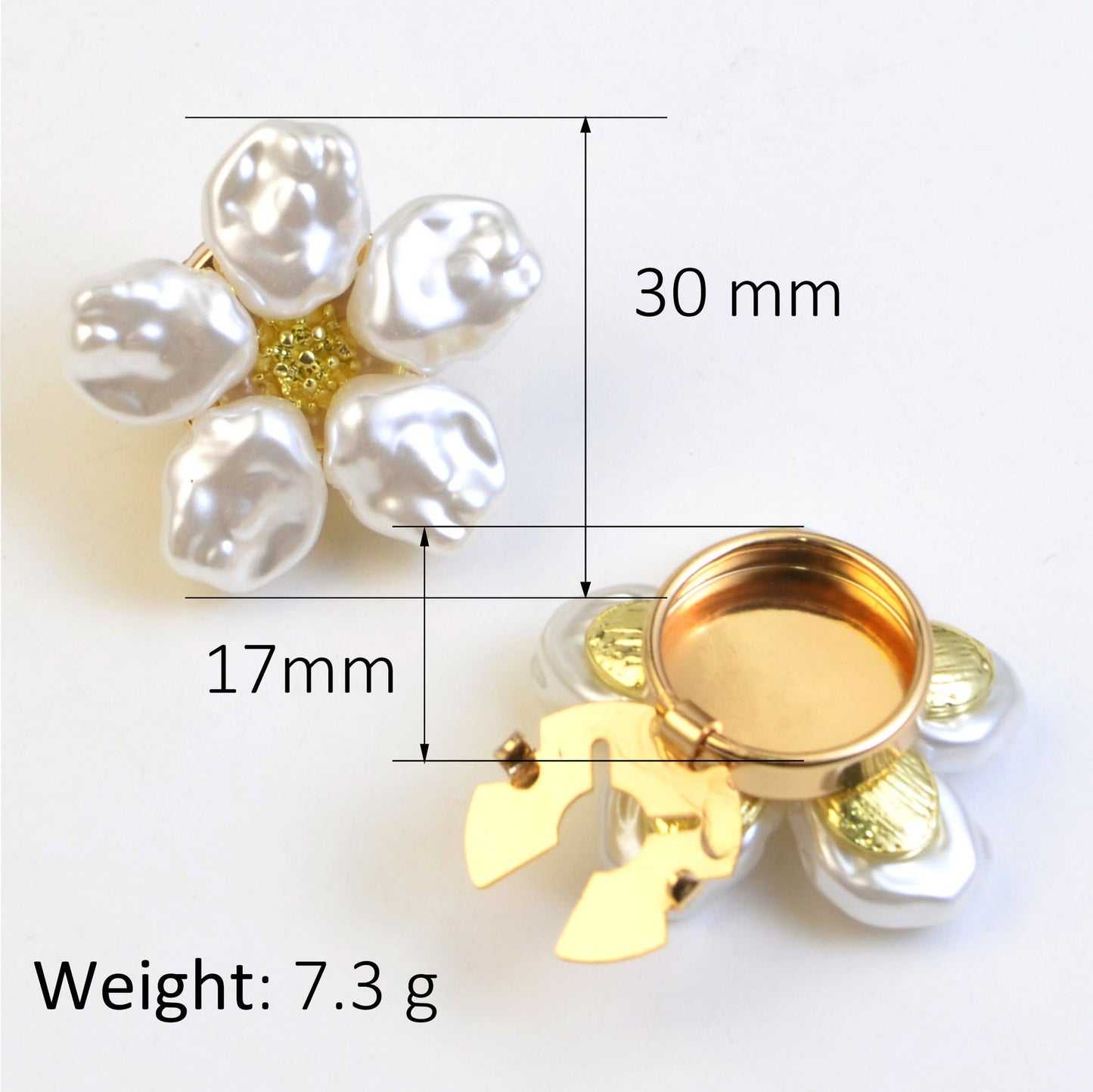 Alloy Pearl Rhinestone Cufflink Buttons