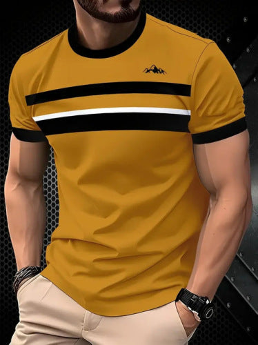 Fashionable 3D Letter-Print Mens Casual T-Shirt