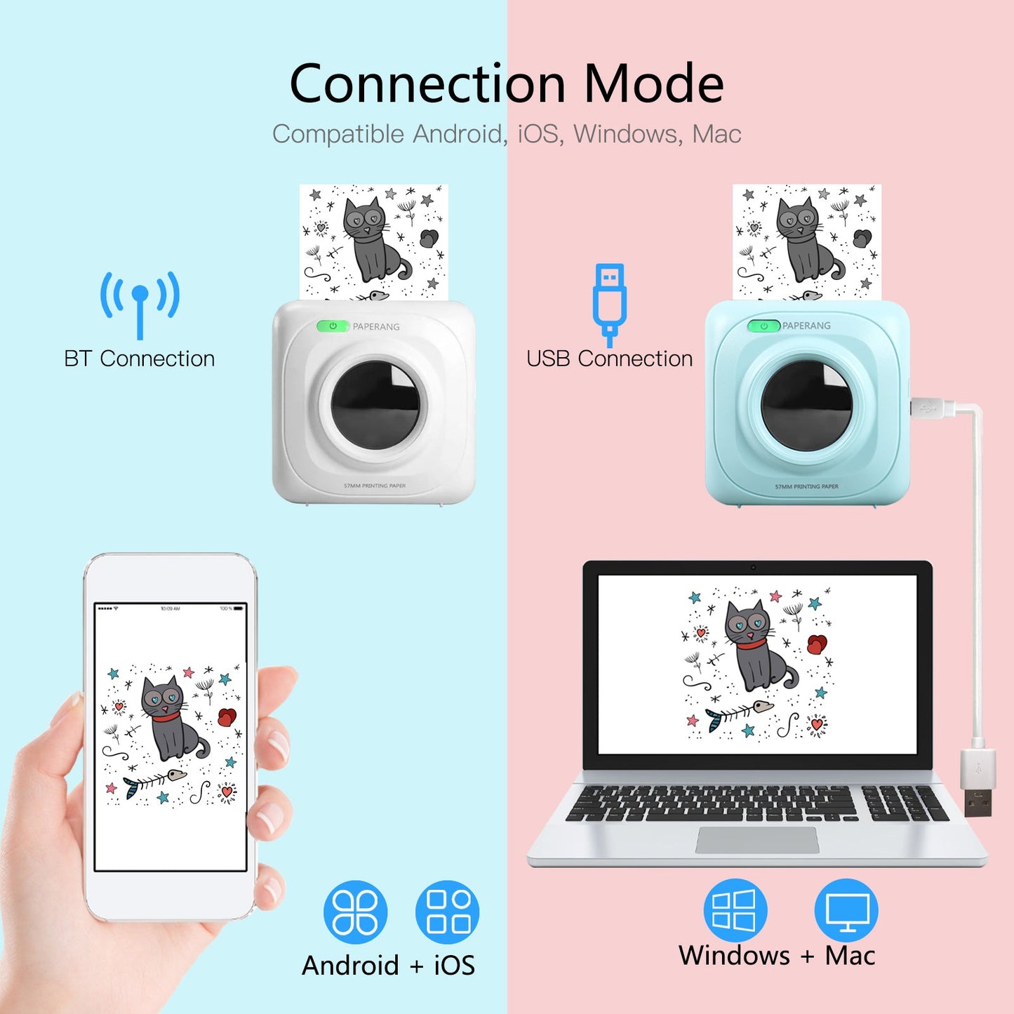 Pocket Bluetooth Thermal Label Printer for Smart Stickers