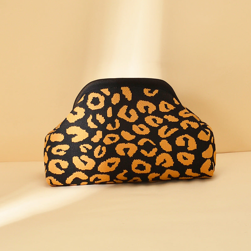 Womens Knitted Bag Striped Clutch