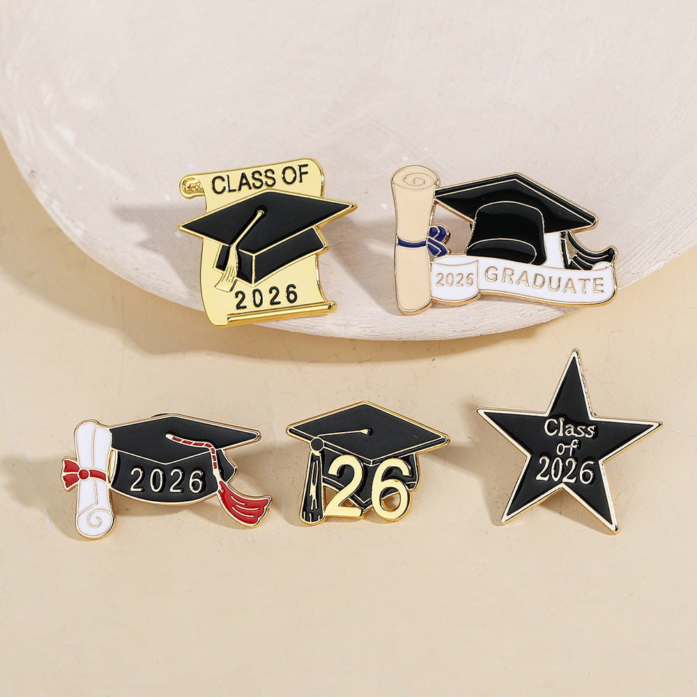 New Graduation Season Bachelors Cap Series Brooch Set