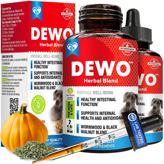Intestinal Cleanse Drops for Dogs & Cats 60 ml 2-Pack Wormwood & Black Walnut