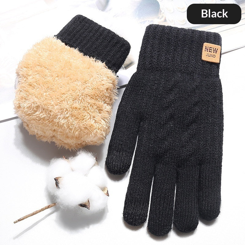 Autumn And Winter Touchscreen Gloves For Men With Fleece Lining