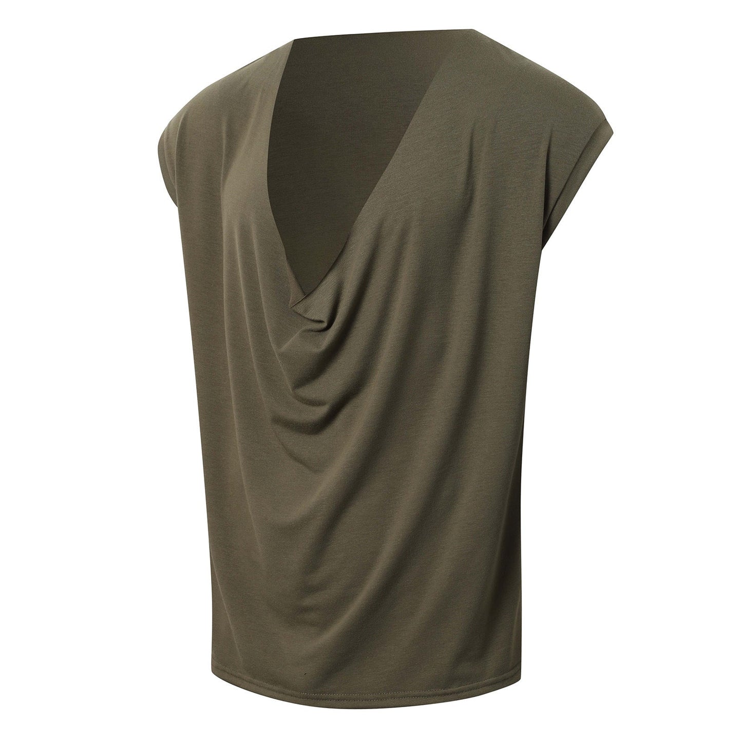 Mens Solid-Color Sleeveless Sports V-Neck Tank Top