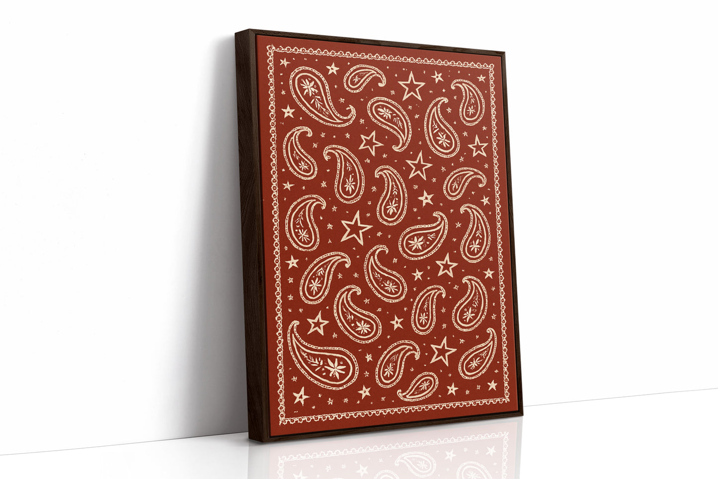 Vintage rotes Bandana mit Sternen und Paisley-Muster