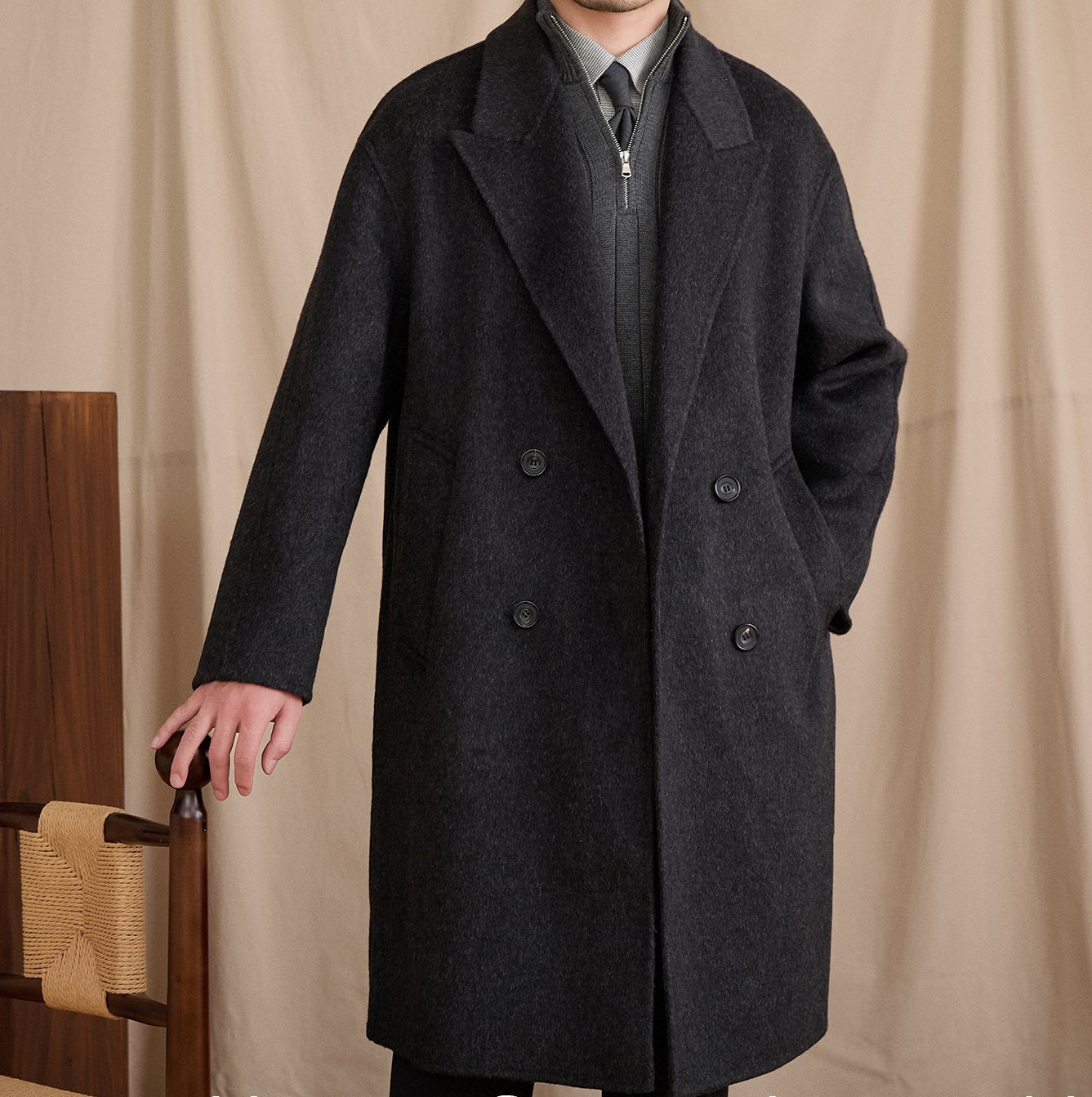 Wool Casual Loose Mid-Length Coat