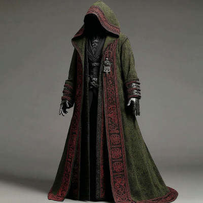 Abstract Long-sleeved Cape Coat For Casual Men's Cardigan