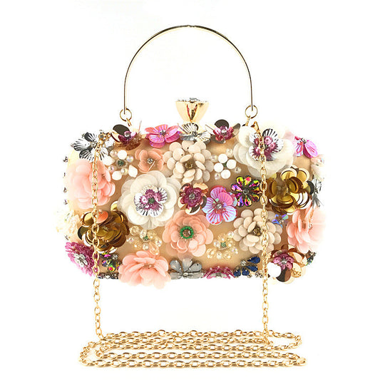 Colorful floral clutch purse evening bag for women