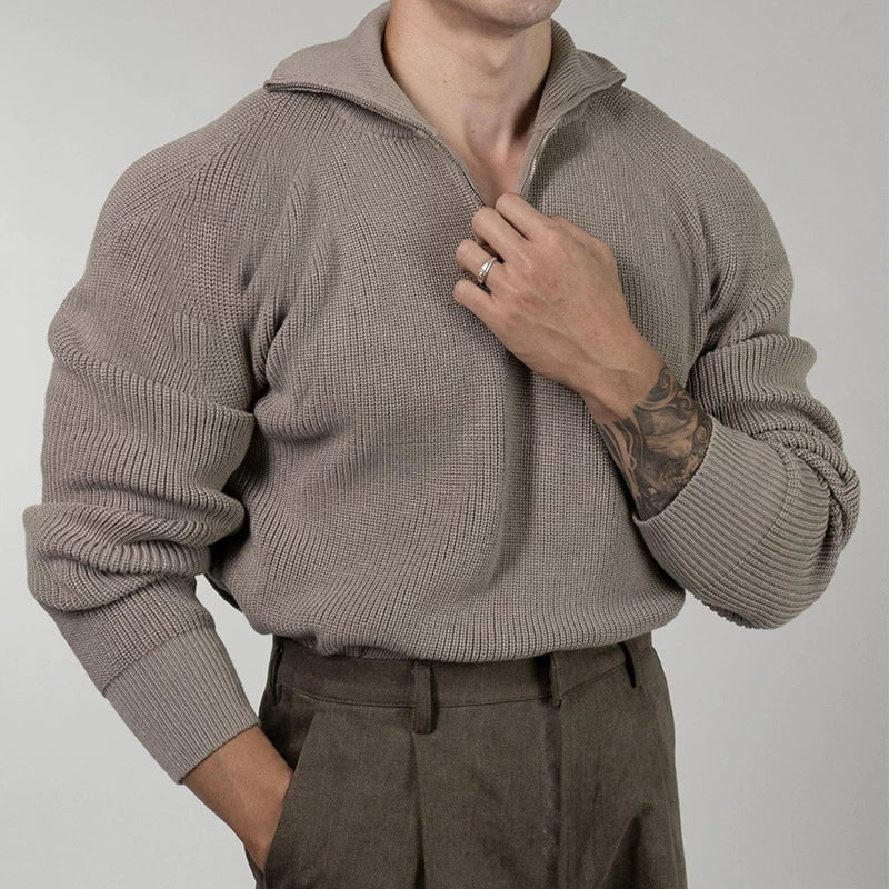 Mens Pullover Hoodie Wool Sweater Coat