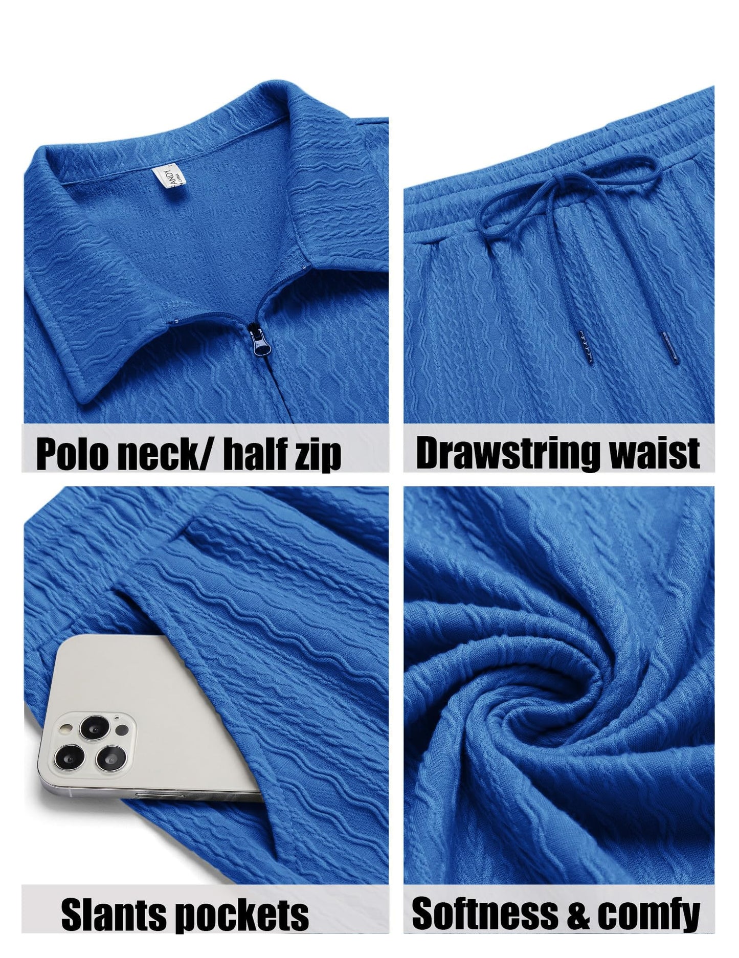 COOFANDY Men's 2 Pieces Outfits Casual Quarter Zip Polo Shirt and Shorts Set Athletic Jogging Summer Tracksuit