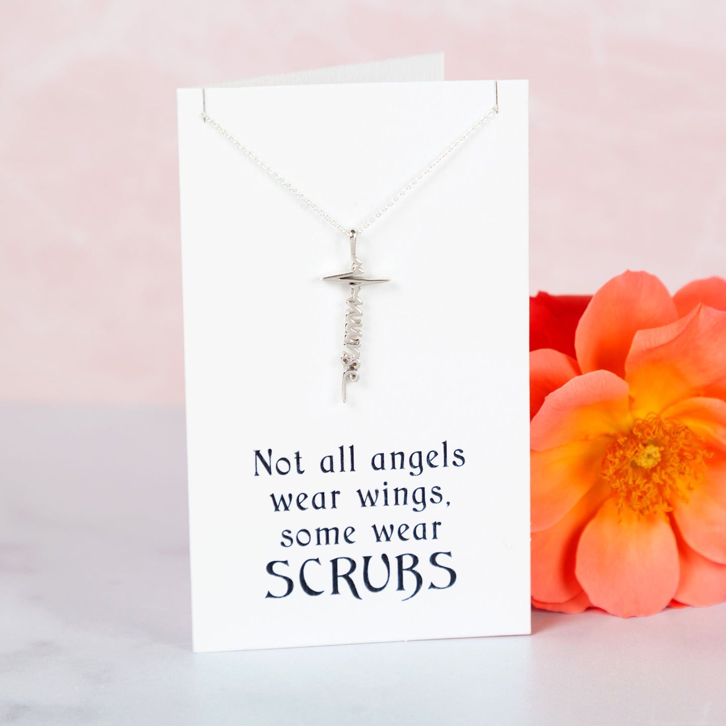 Healthcare Superhero Sterling Silver Necklace
