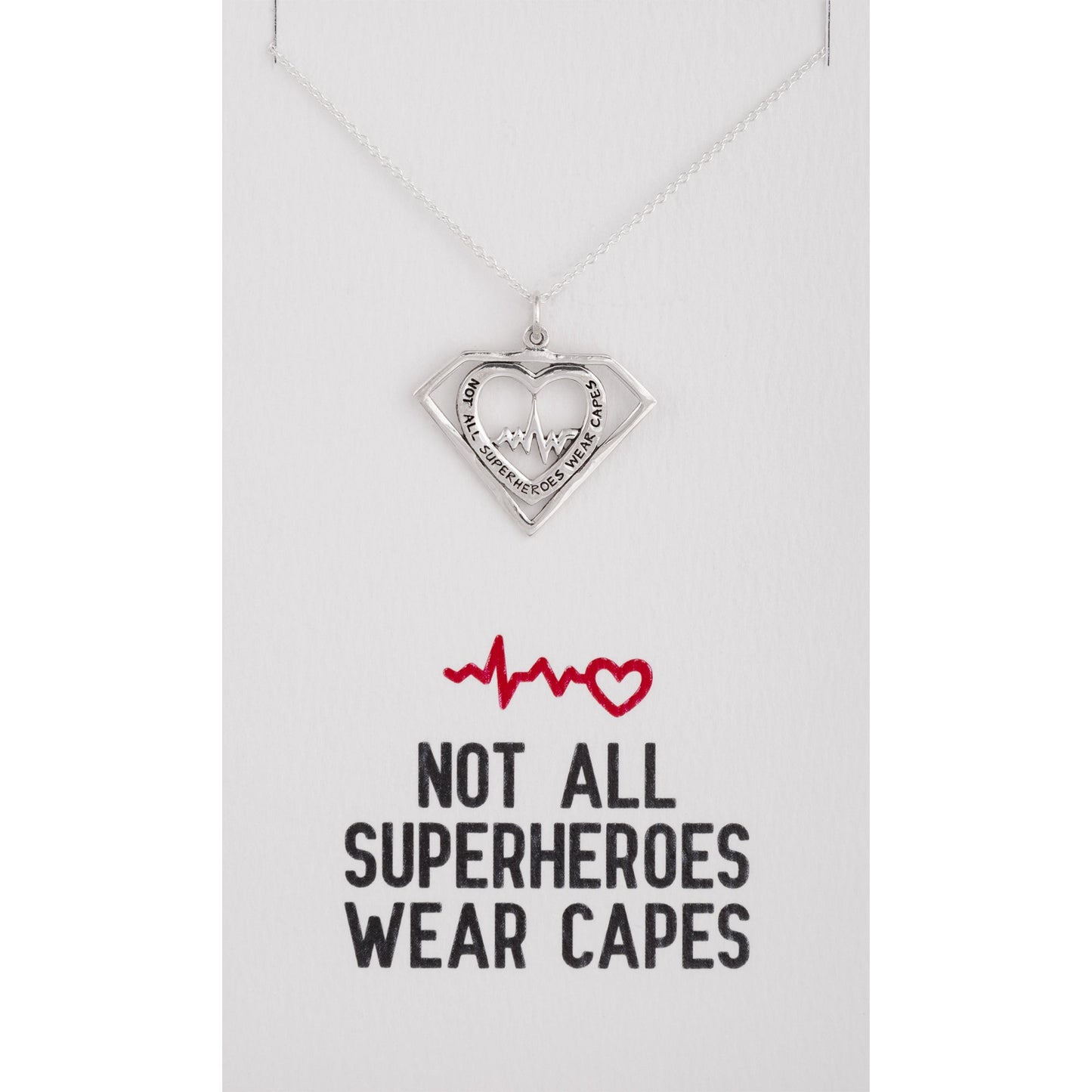 Healthcare Superhero Sterling Silver Necklace