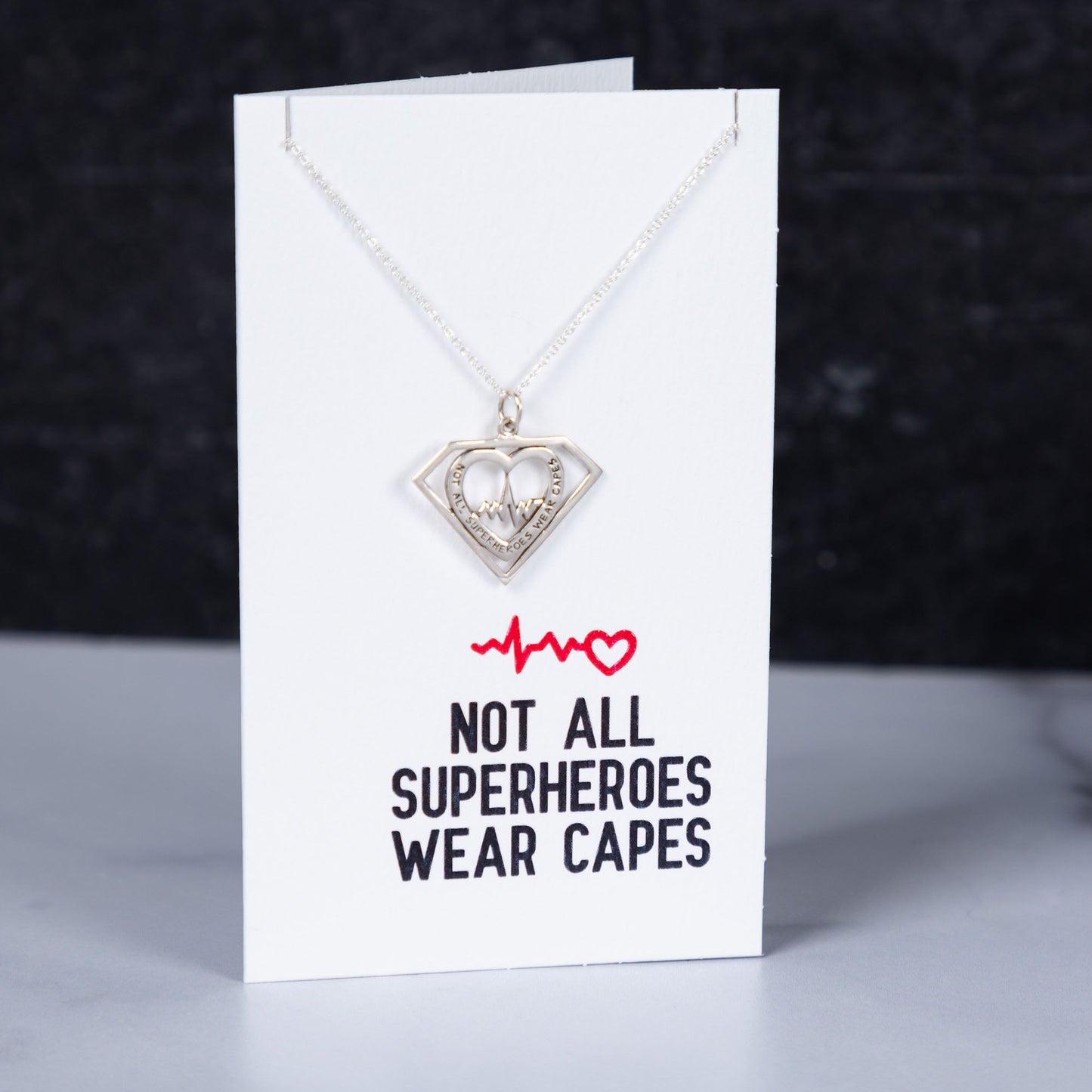 Healthcare Superhero Sterling Silver Necklace