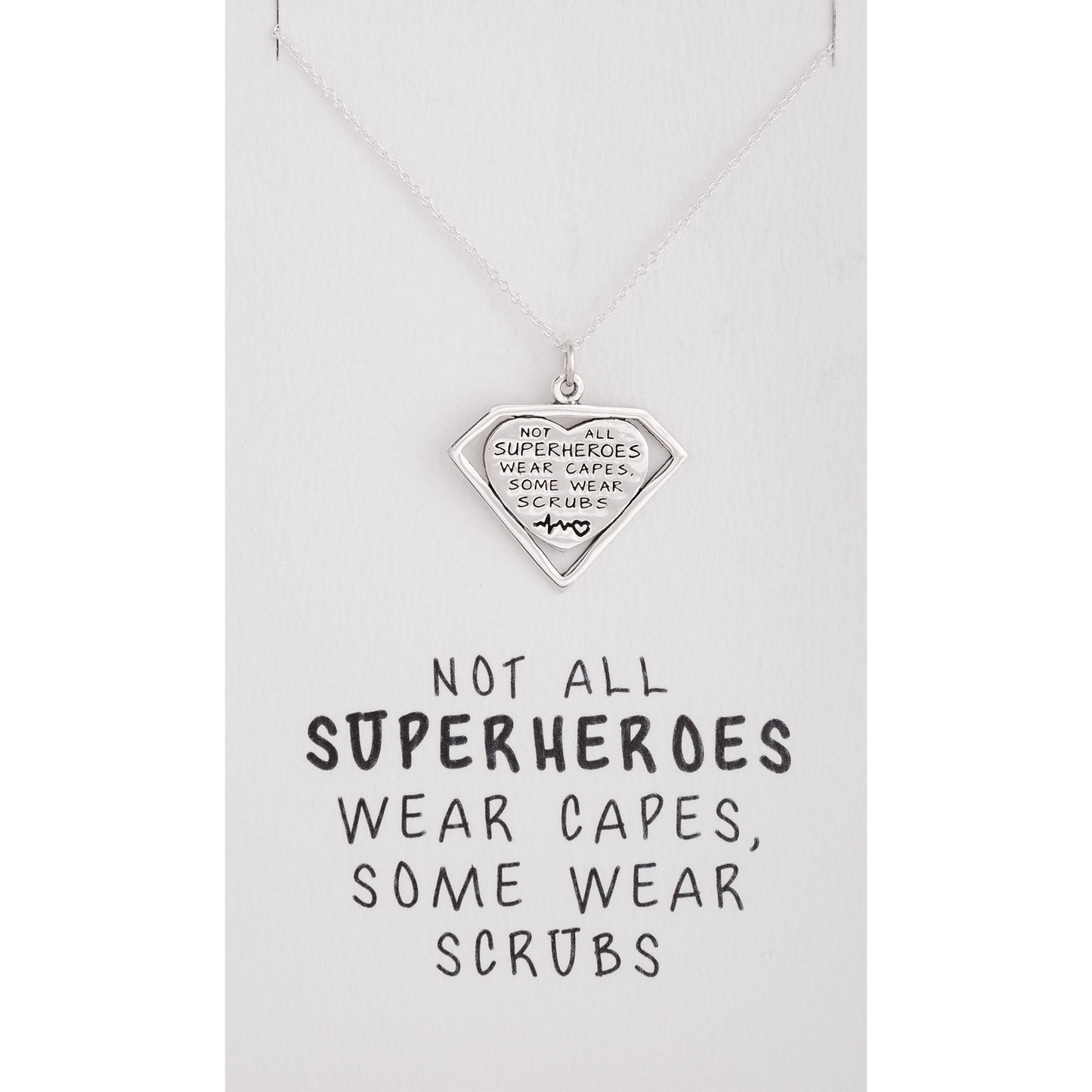 Healthcare Superhero Sterling Silver Necklace