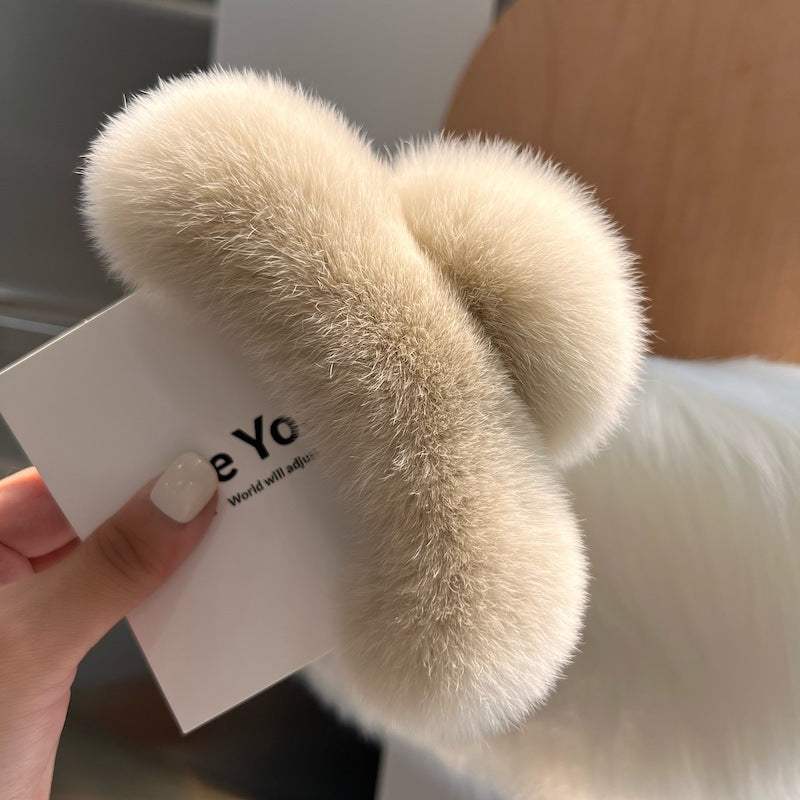 Korea Real Otter Hair Hair Clip Female