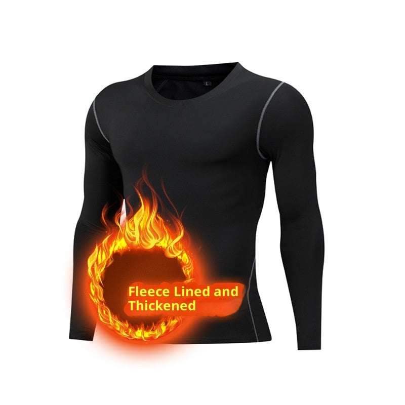Autumn And Winter Fleece-lined Sports Tights Men