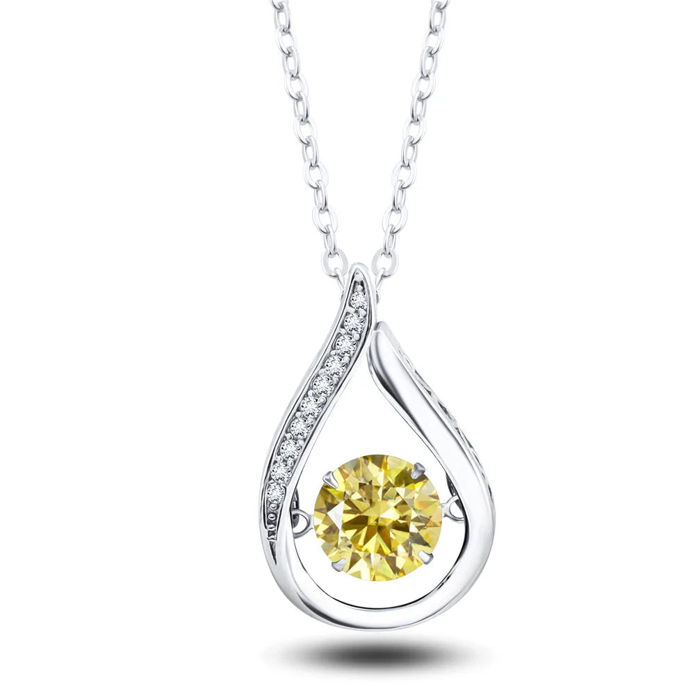 925 Silver Moissanite Jewelry Set Necklace Ring Stud Earrings Solitaire