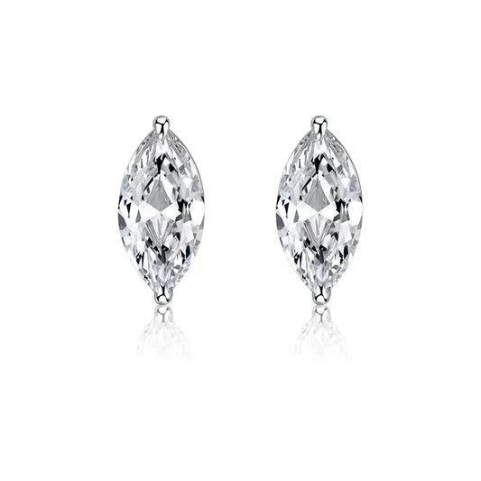925 Sterling Silver 1ct Marquise Moissanite Stud Earrings Unisex Couple