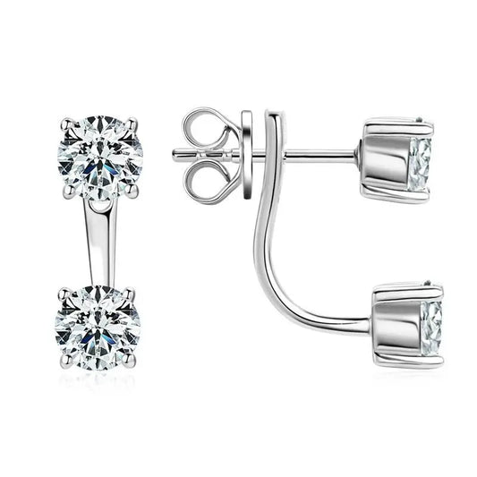 925 Sterling Silver 1ct Moissanite Stud Earrings Unisex Casual Daily