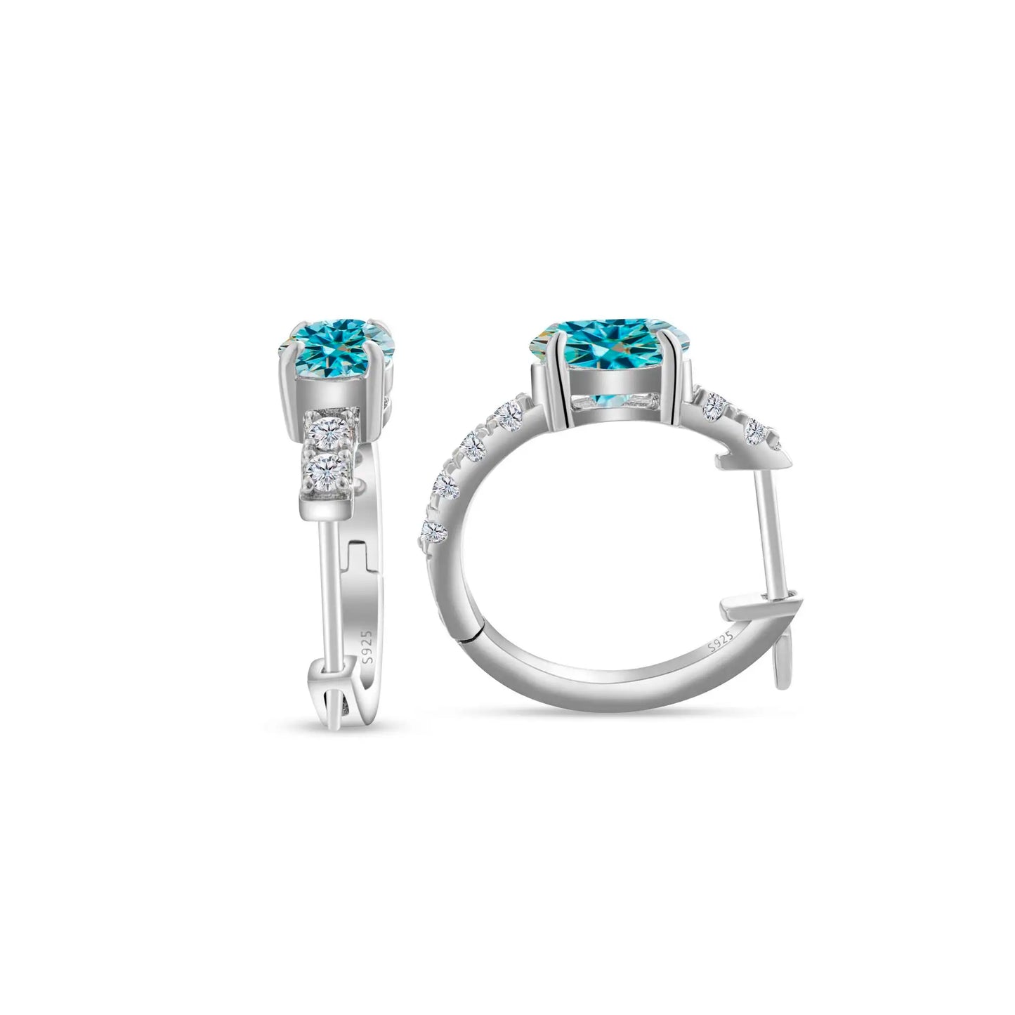 925 Sterling Silber Moissanite 1 Karat ovale Ohrstecker für Damen GIA