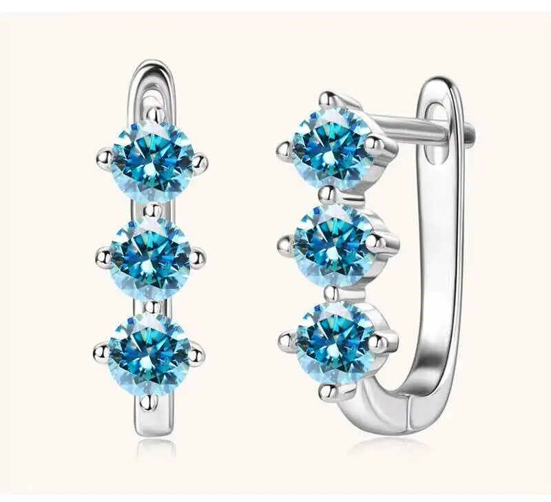 Boucles d'oreilles créoles en argent sterling 925 et moissanite. 1 carat, 6D, pour femme, cadeau de Saint-Valentin