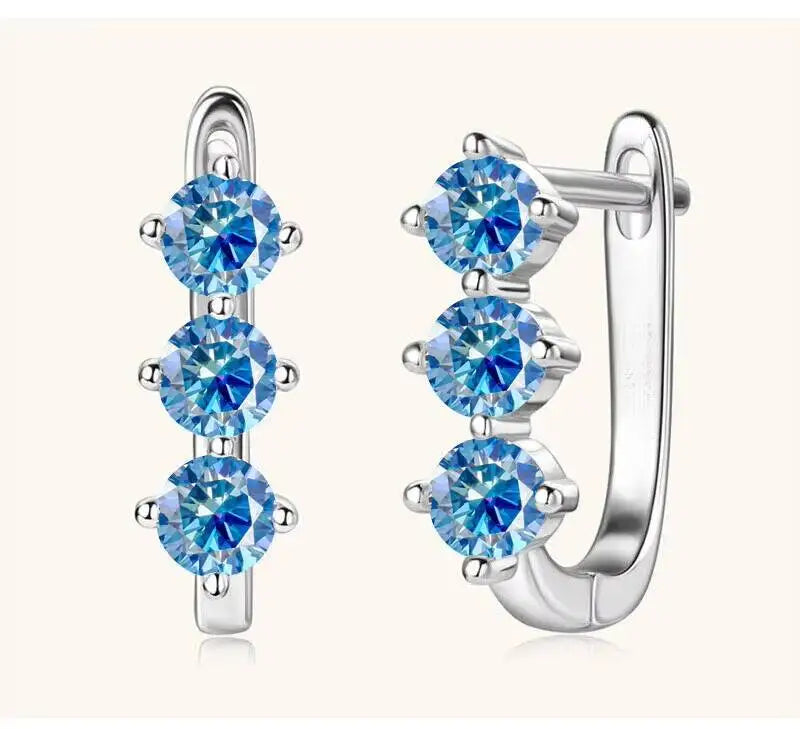 Boucles d'oreilles créoles en argent sterling 925 et moissanite. 1 carat, 6D, pour femme, cadeau de Saint-Valentin