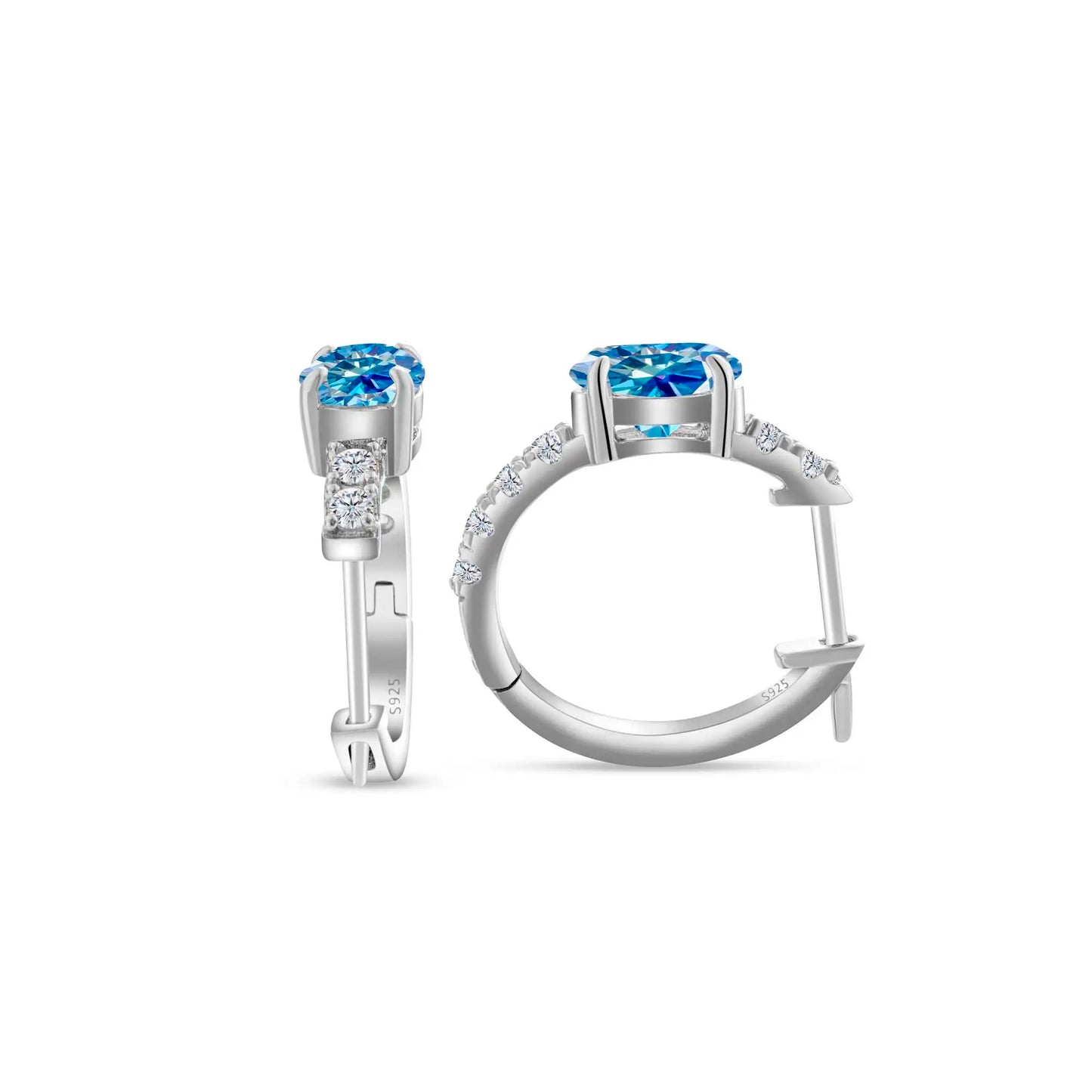 925 Sterling Silber Moissanite 1 Karat ovale Ohrstecker für Damen GIA