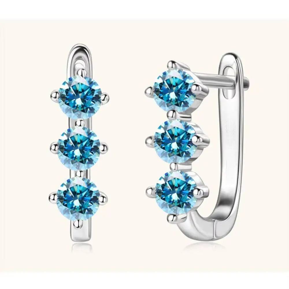 Boucles d'oreilles créoles en argent sterling 925 et moissanite. 1 carat, 6D, pour femme, cadeau de Saint-Valentin