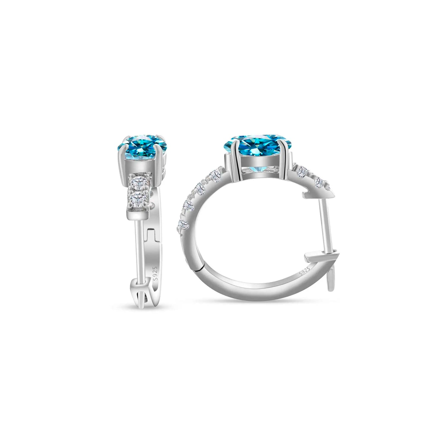 925 Sterling Silber Moissanite 1 Karat ovale Ohrstecker für Damen GIA