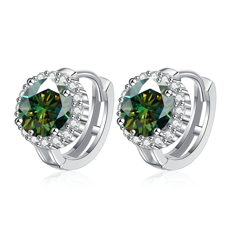 Boucles d'oreilles clous en argent sterling 925 avec moissanite couleur D pour femme, pour mariage