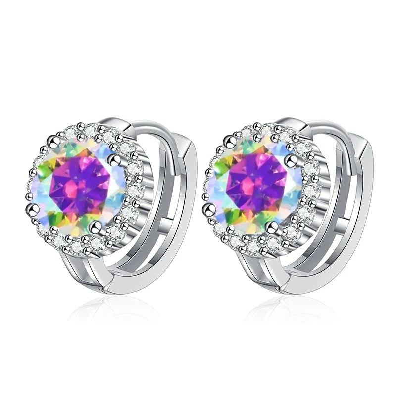 Boucles d'oreilles clous en argent sterling 925 avec moissanite couleur D pour femme, pour mariage